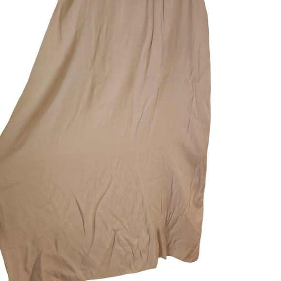 Olivaceous beige spaghetti strap sleeveless midi swing dress - Picture 2 of 11